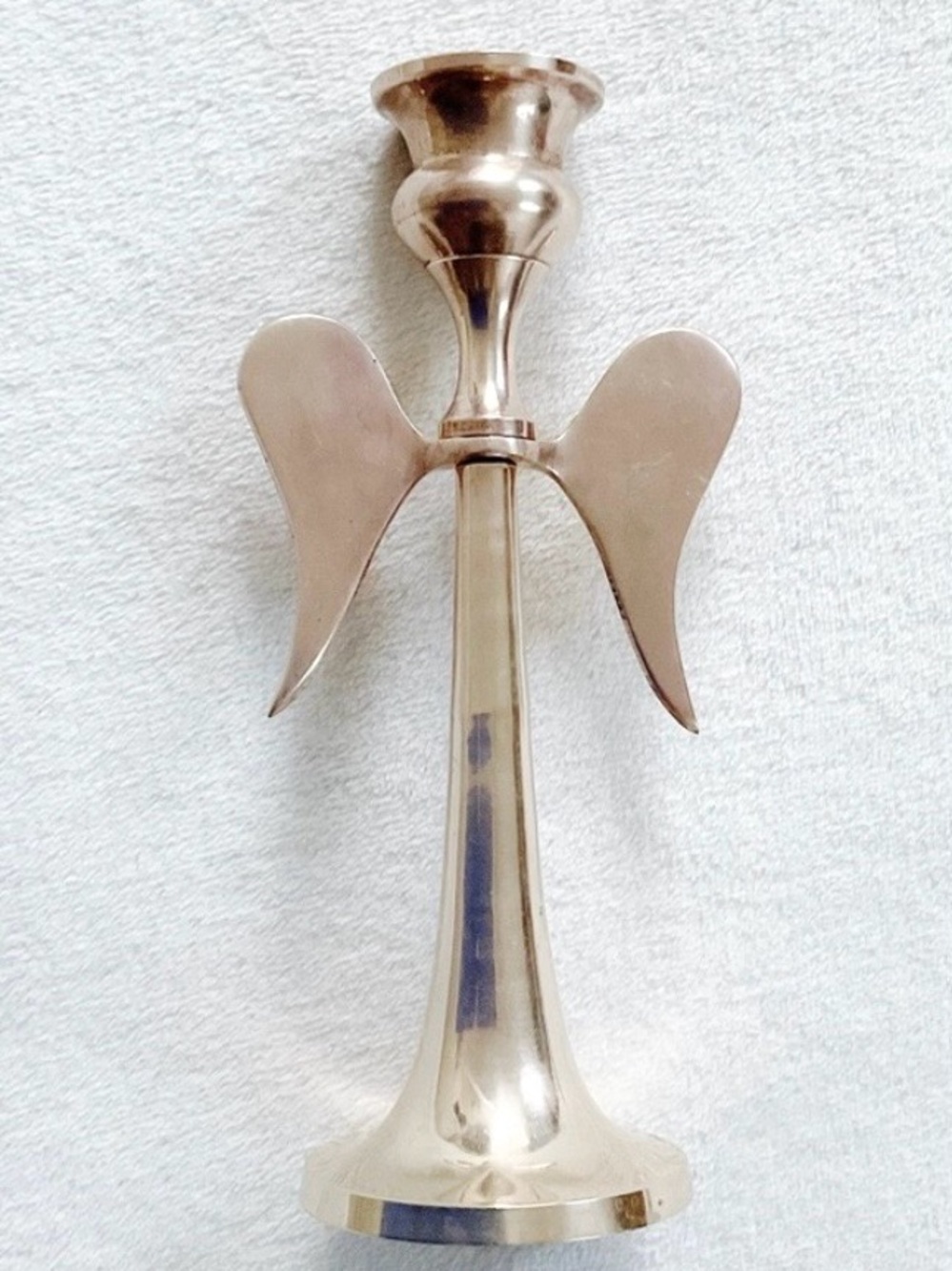 Vintage Brass Angel Candle Holder 7” Mid Century Modern MCM India
